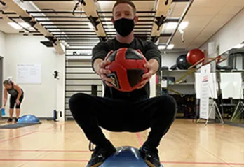 Blake working out
