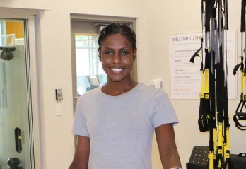 woman smiling