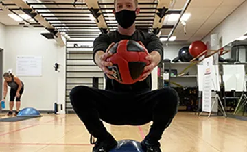 Blake working out