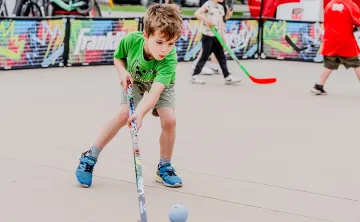 Children participating in NHL STREET through the YMCA of Southern Interior BC